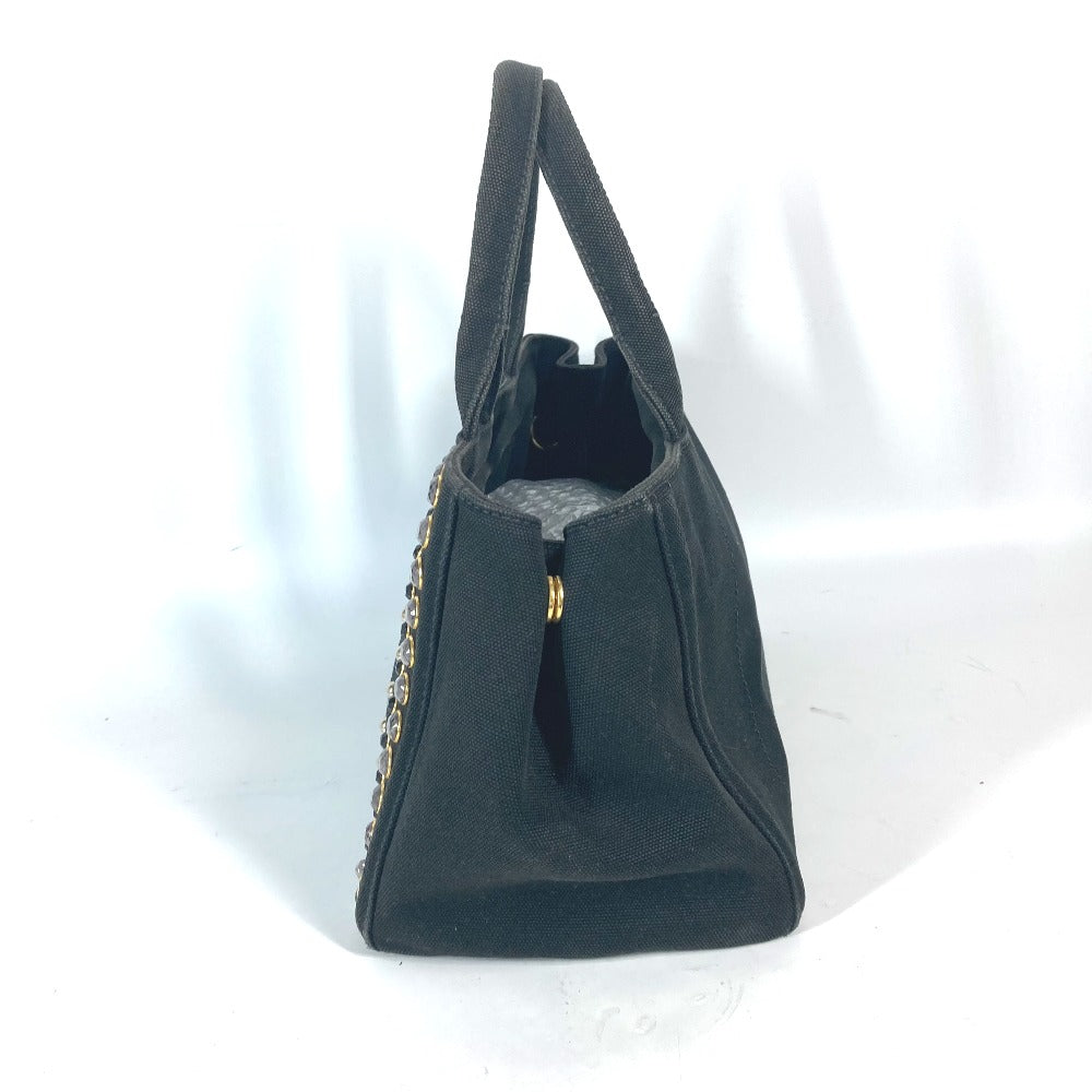 Tote Bag Crossbody Canapa S With Stones Canvas Black Crossbody Bag