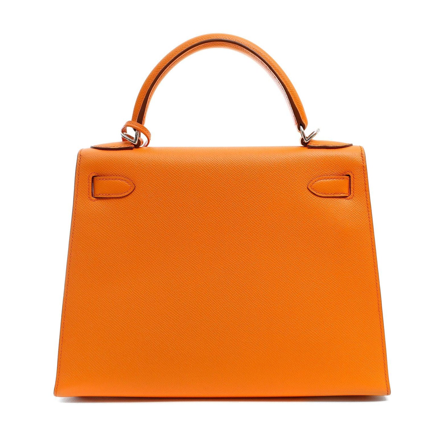 Hermes Mango Epsom Sellier Kelly W Palladium Hardware Handbag Orange Travel Bag