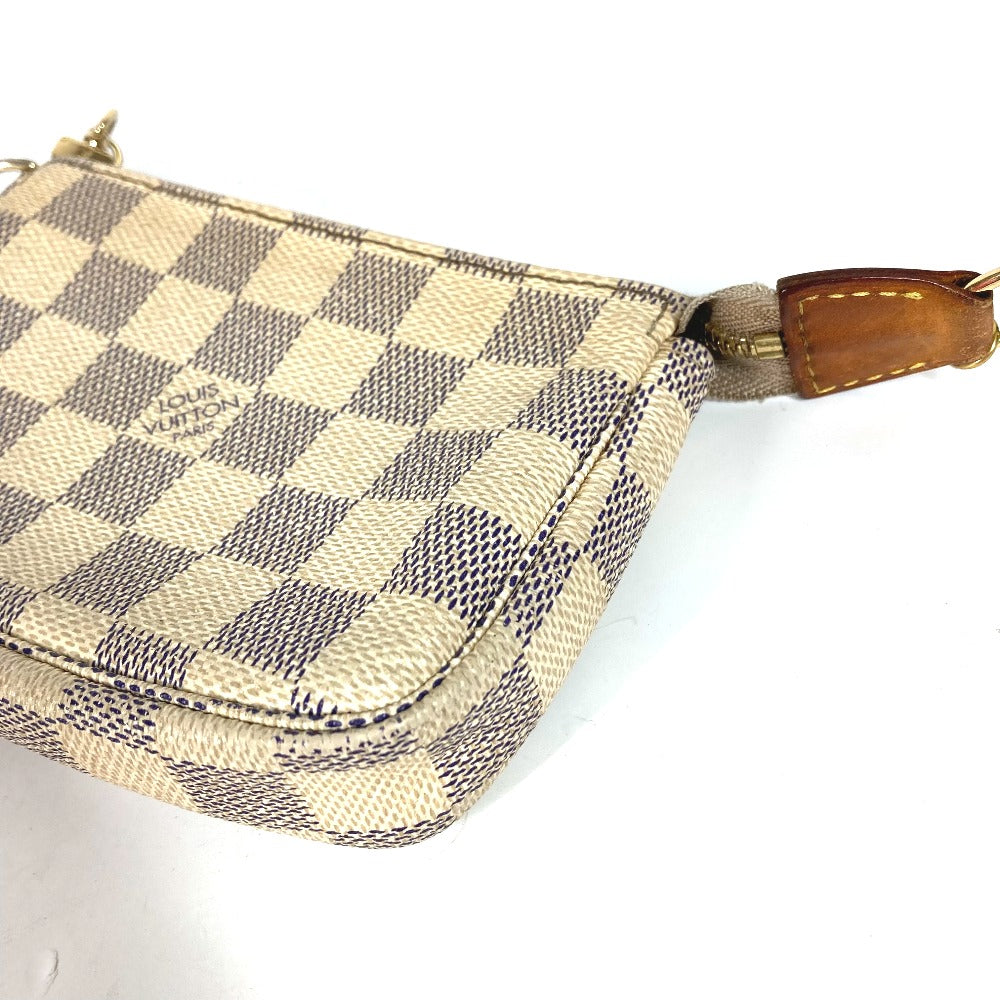 Louis Vuitton N58010 Damier Azur Damier Azur Canvas White Mini Clutch Bag