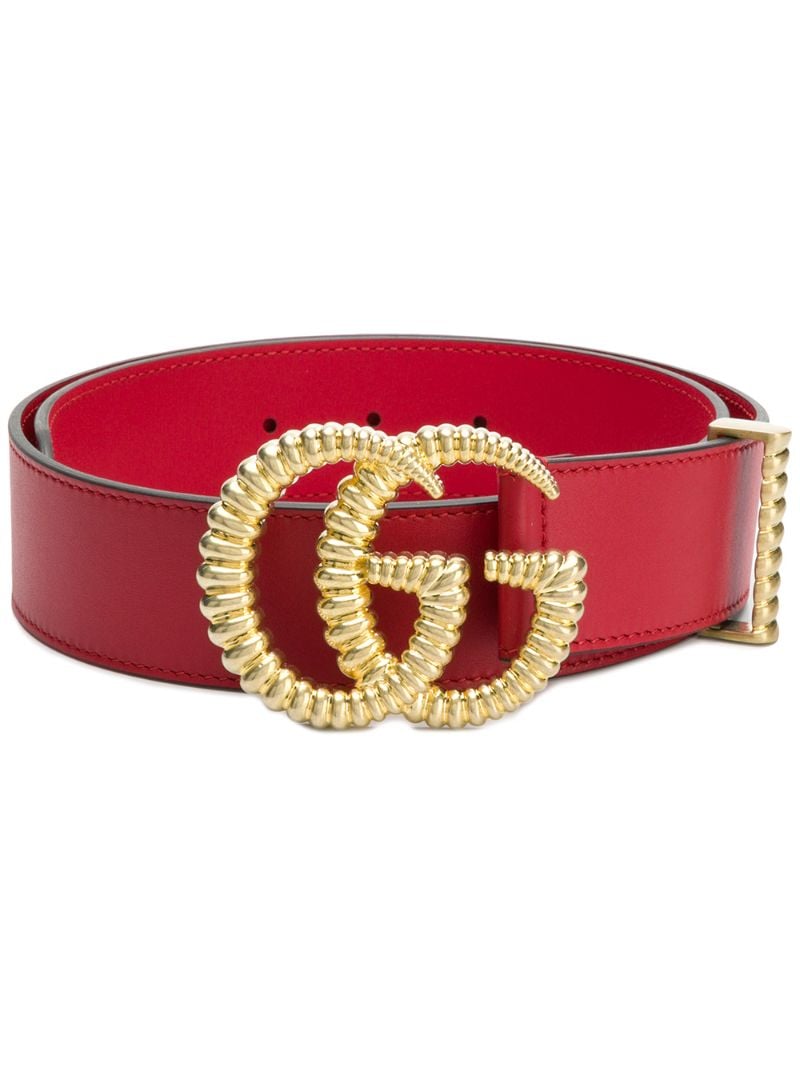 Gucci - Double G belt - women - Leather/metal - 100 - Red