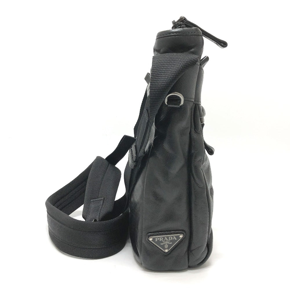 Shoulder Bag Messenger Mens Leather Black