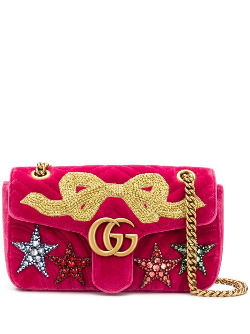 Gucci - GG Marmont small velvet shoulder bag - women - Silk Satin/Velvet - One Size - PINK