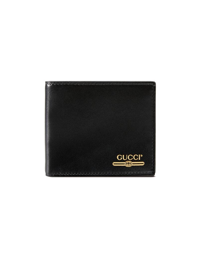 Gucci - Leather wallet with Gucci logo - men - Leather/Polyester - One Size - Black