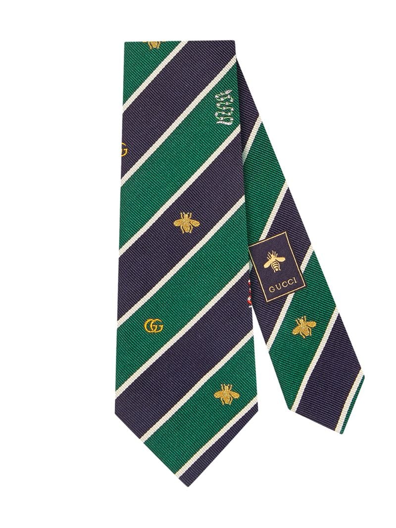 Gucci - symbols motif silk tie - men - Silk - One Size - Green