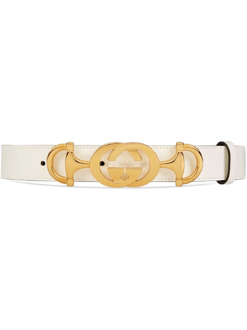 Gucci - Leather belt with Interlocking G Horsebit - women - Leather - 90, 75, 85, 95, 70, 80 - White