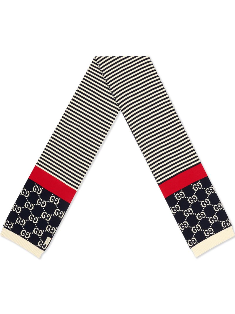 Gucci - GG cotton scarf - unisex - Cotton - One Size - Blue