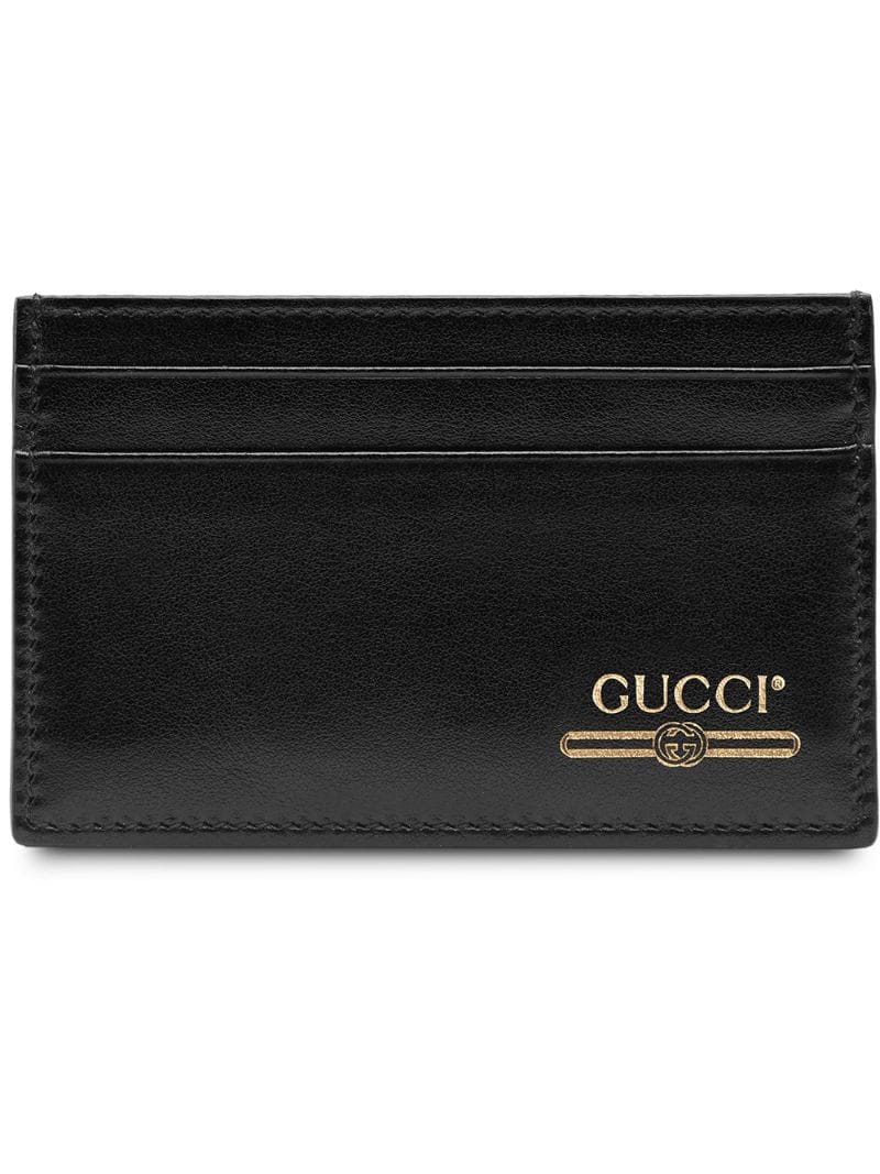 Gucci - Leather card case with Gucci logo - men - Leather - One Size - Black