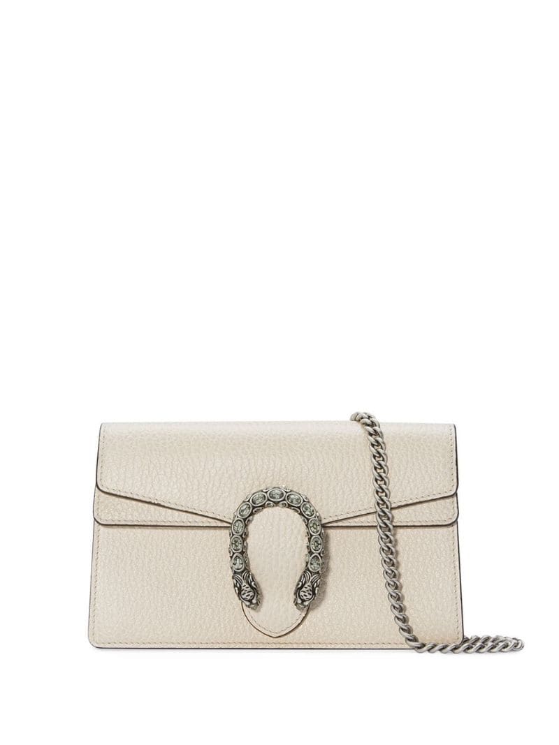Gucci - Dionysus super mini bag - women - Leather/Palladium Plated Brass/Swarovski Crystal/Silk - One Size - White