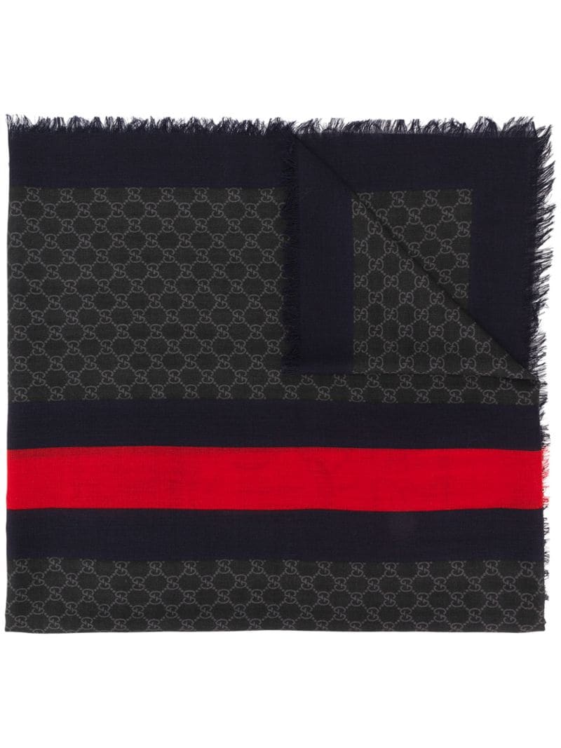 Gucci - GG eagle scarf - men - Wool - One Size - Black