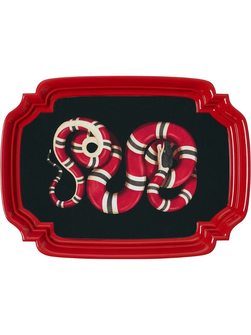 Gucci - Kingsnake print metal tray - unisex - metal - One Size - Red
