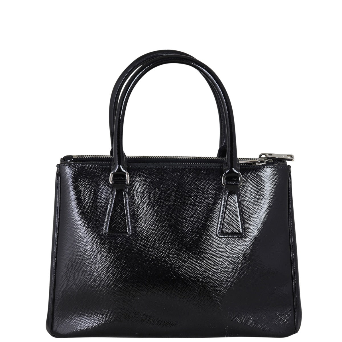 Prada Saffiano Vernice Lux Galleria Double Zip Tote Small Tote Bag