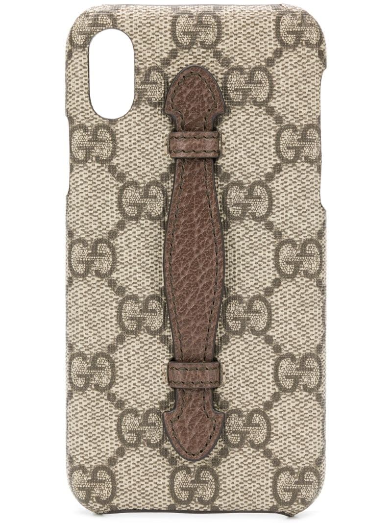 Gucci - GG Supreme iPhone X case - men - Calf Leather - One Size - NEUTRALS