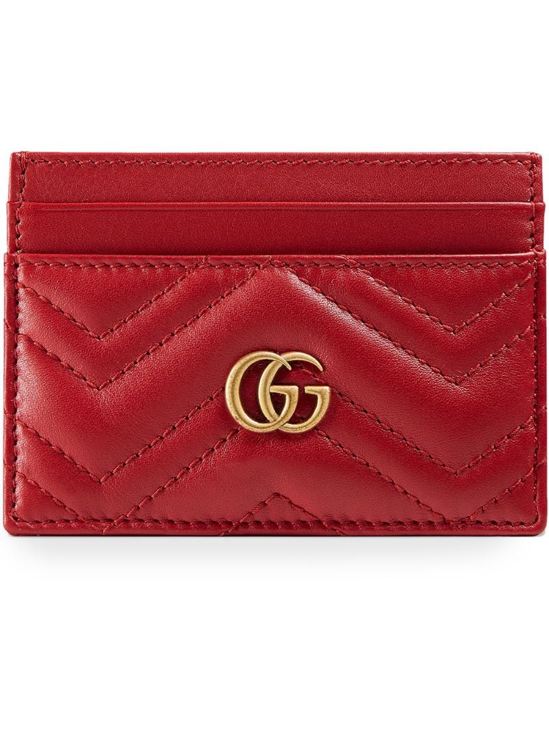Gucci - GG Marmont card case - women - Leather - One Size - Red