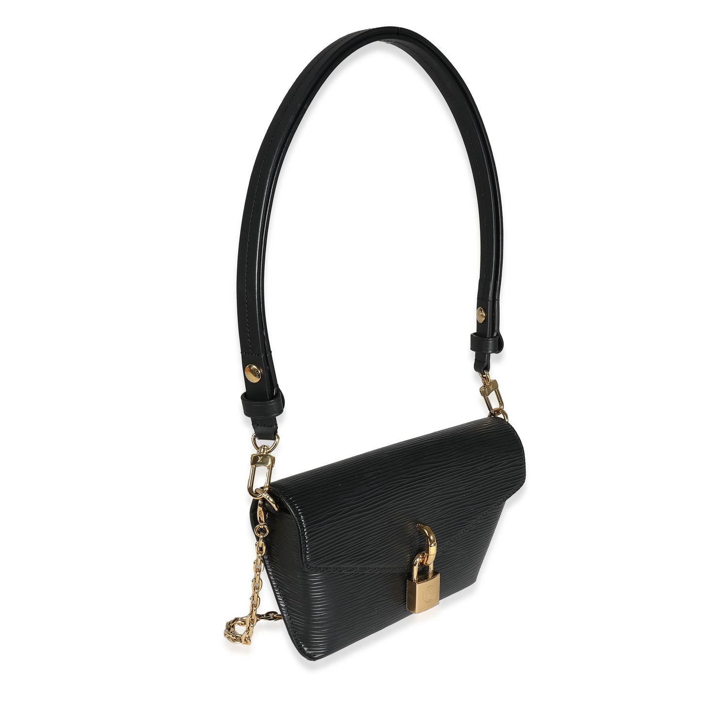 Louis Vuitton Epi Padlock On Strap Black Handbag