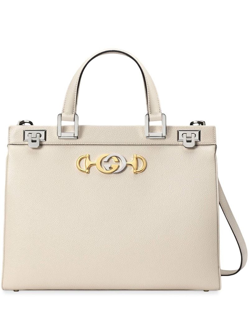Gucci - Gucci Zumi medium top handle bag - women - Leather/metal/Viscose - One Size - White