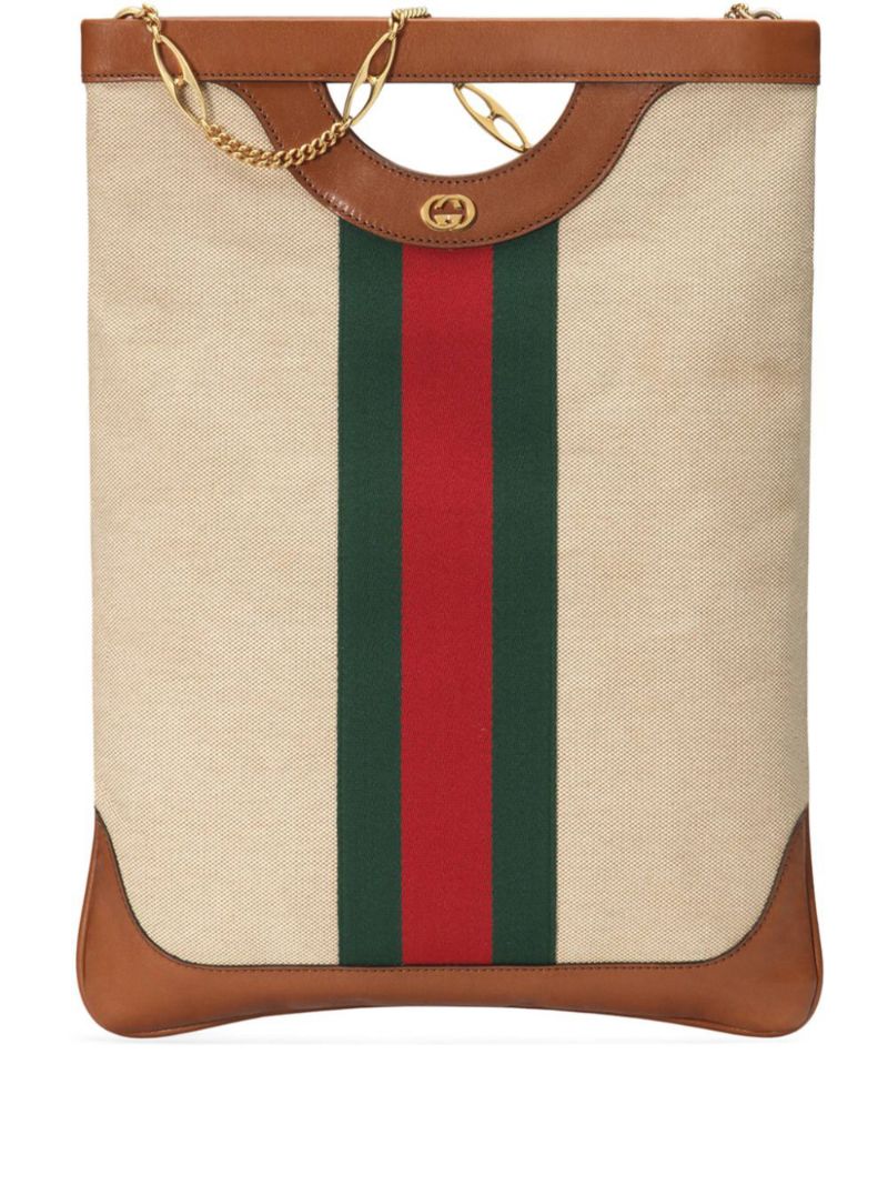 Gucci - Large canvas tote - women - Canvas - One Size - NEUTRALS