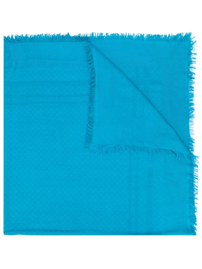Gucci - frayed scarf - women - Silk/Wool - One Size - Blue