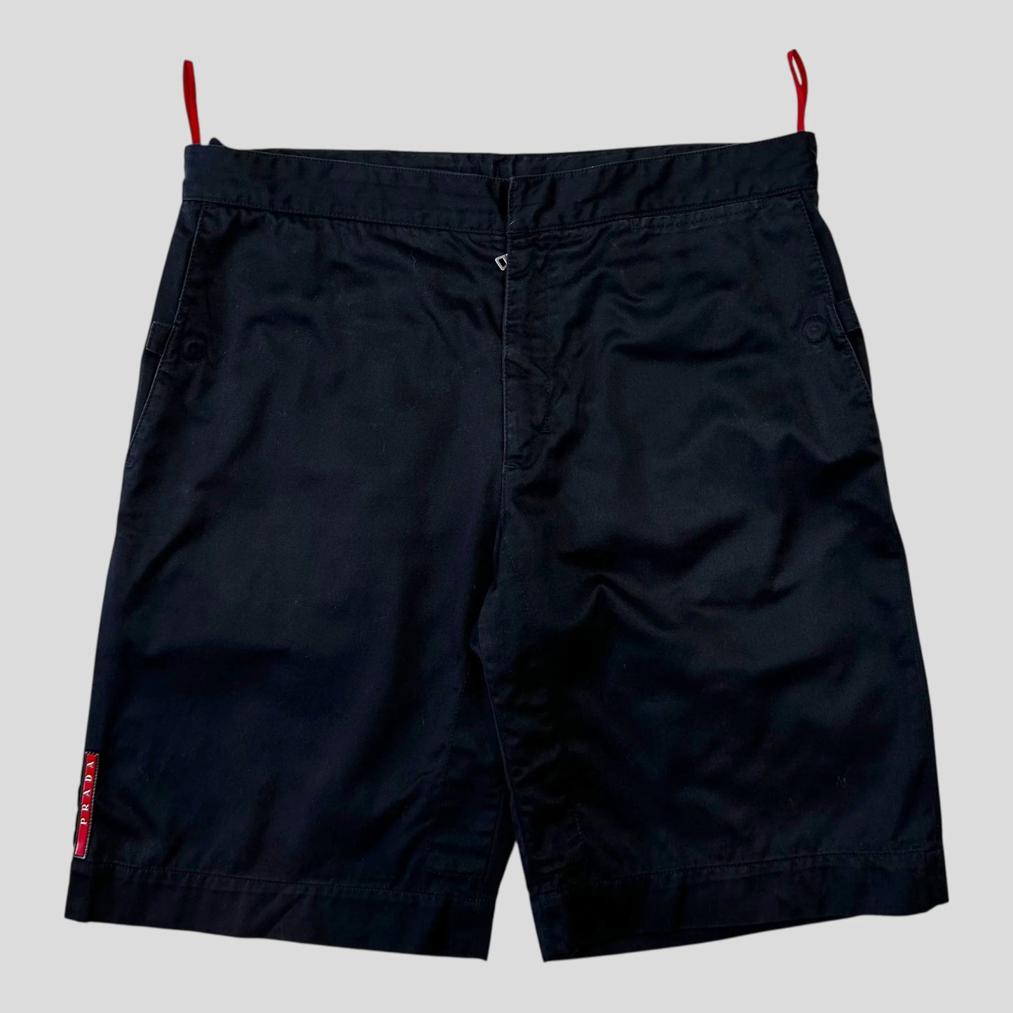 Prada Handbag Sport Challenge Reinforced Cotton Shorts - 33-36 Logo