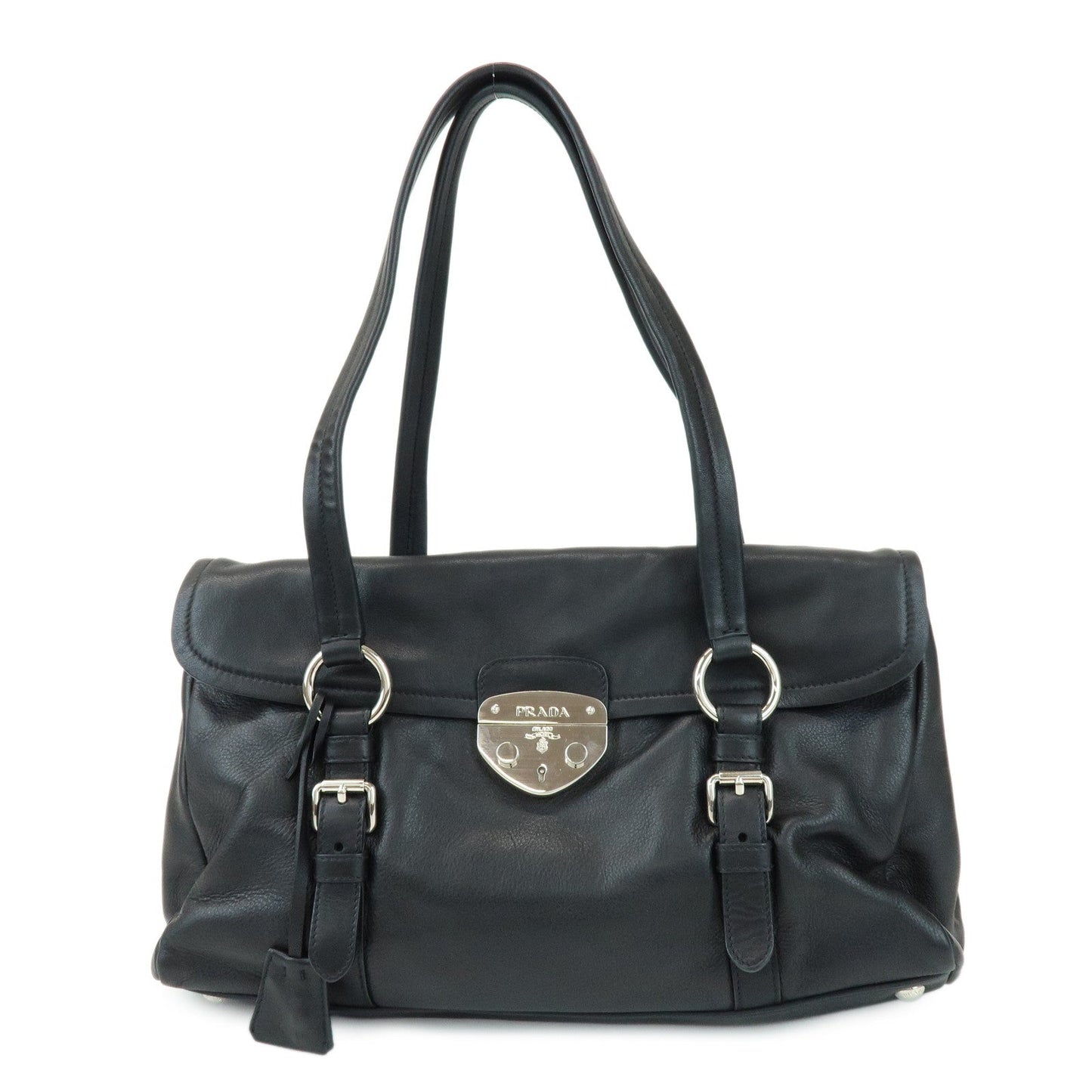 Shoulder Bag Calf Leather Black