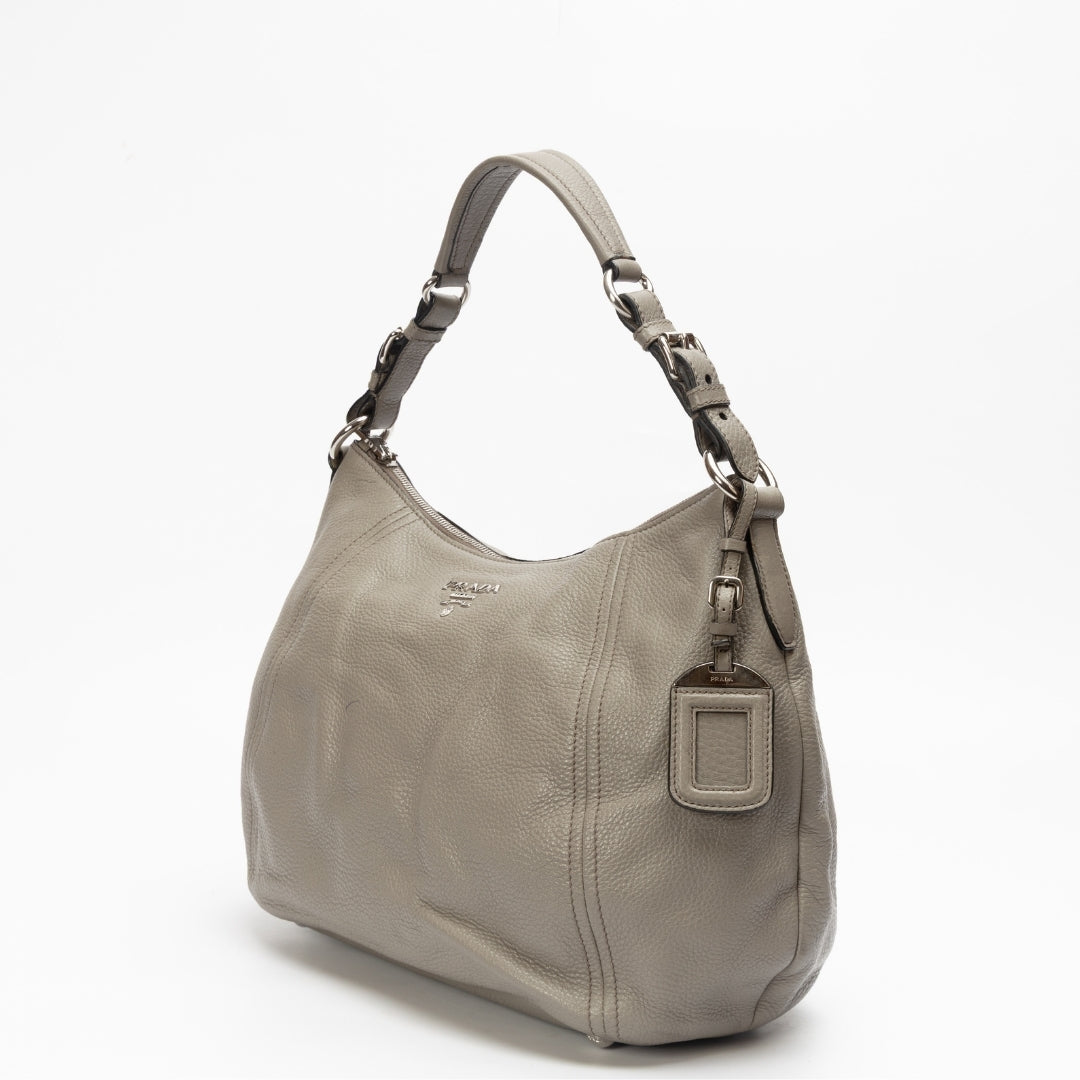 Prada Phenix Hobo Leather Vitello Shoulder Bag