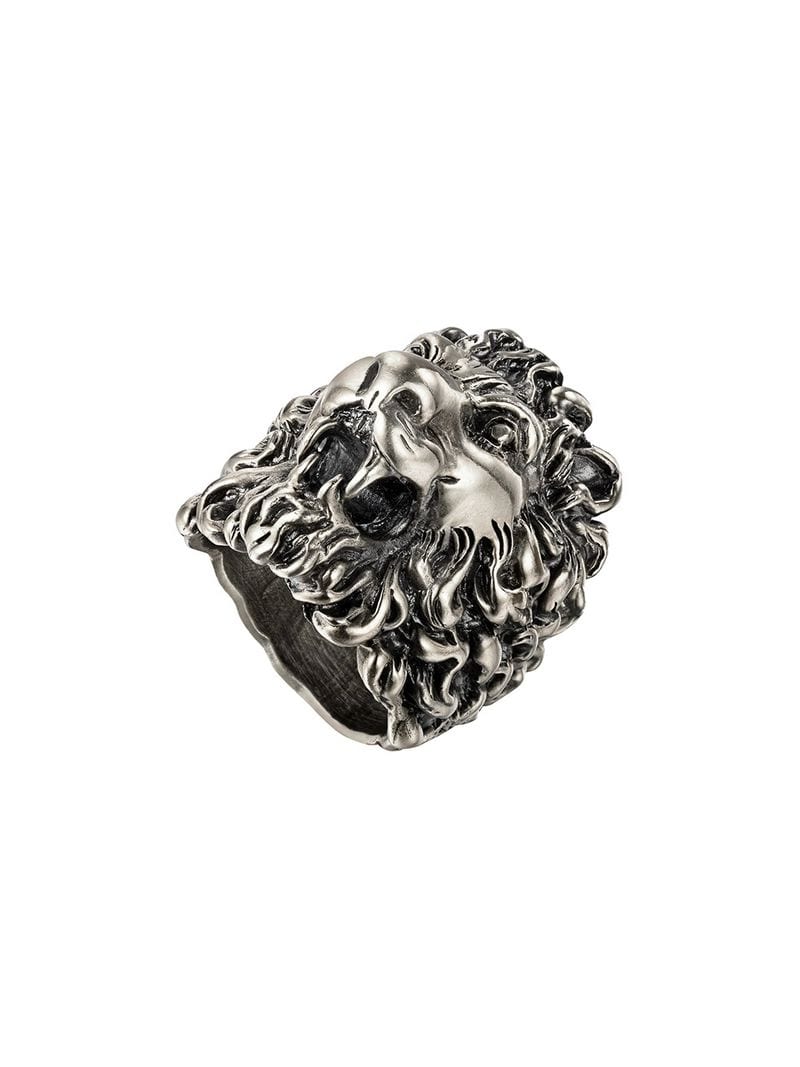 Gucci - Ring with lion head - unisex - Palladium/metal - 55, 59, 65, 53 - SILVER