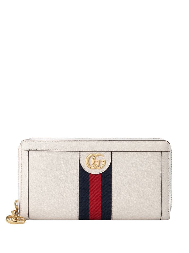 Gucci - Ophidia zip around wallet - women - metal/Leather/Silk - One Size - White