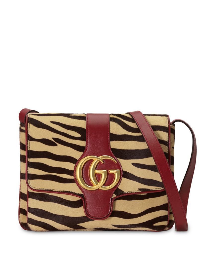 Gucci - Arli tiger print shoulder bag - women - Leather/Pony Fur - One Size - yellow