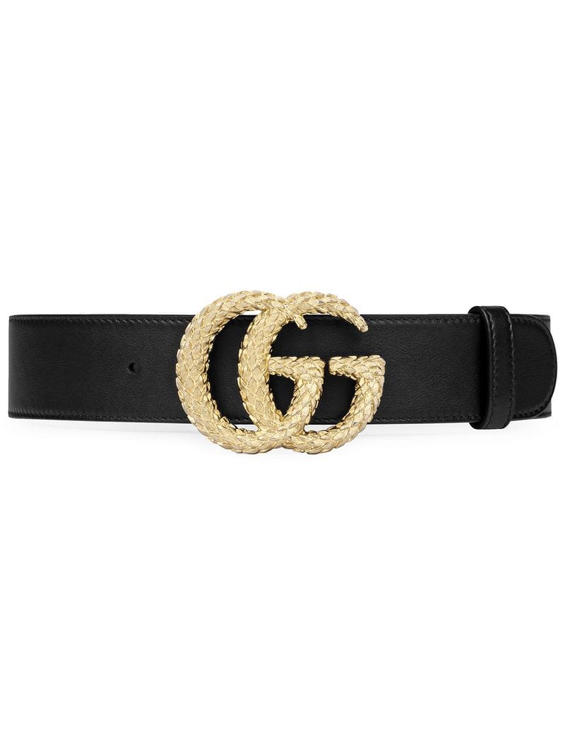 Gucci - textured GG buckle belt - women - Leather/metal - 95, 85, 75, 80, 70, 90, 65 - Black