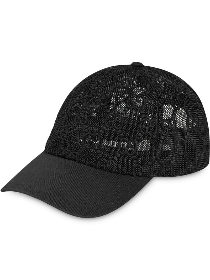 Gucci - logo mesh baseball cap - men - Cotton - M, XL, L, S - Black