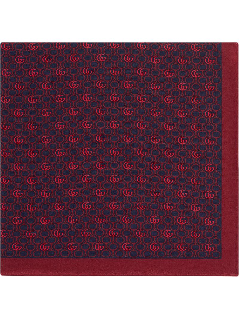 Gucci - Printed silk pocket square - men - Silk - One Size - Blue