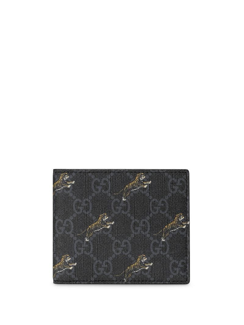 Gucci - GG wallet with tiger print - men - Canvas/Leather - One Size - Black