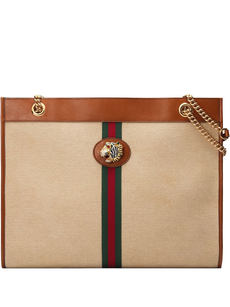 Gucci - Rajah large tote - women - Cotton/Canvas - One Size - NEUTRALS