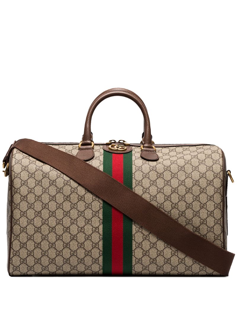 Gucci - GG Supreme holdall - men - Leather/Nylon - One Size - Brown