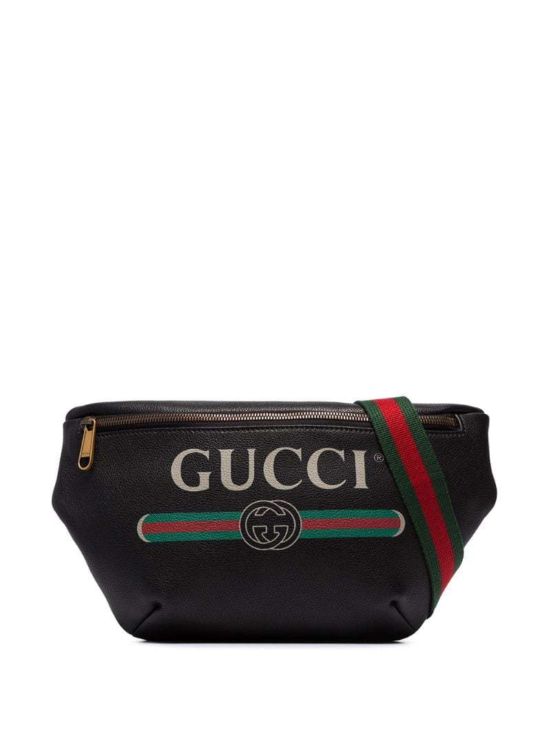 Gucci - oversized logo print belt bag - men - Leather - One Size - Black