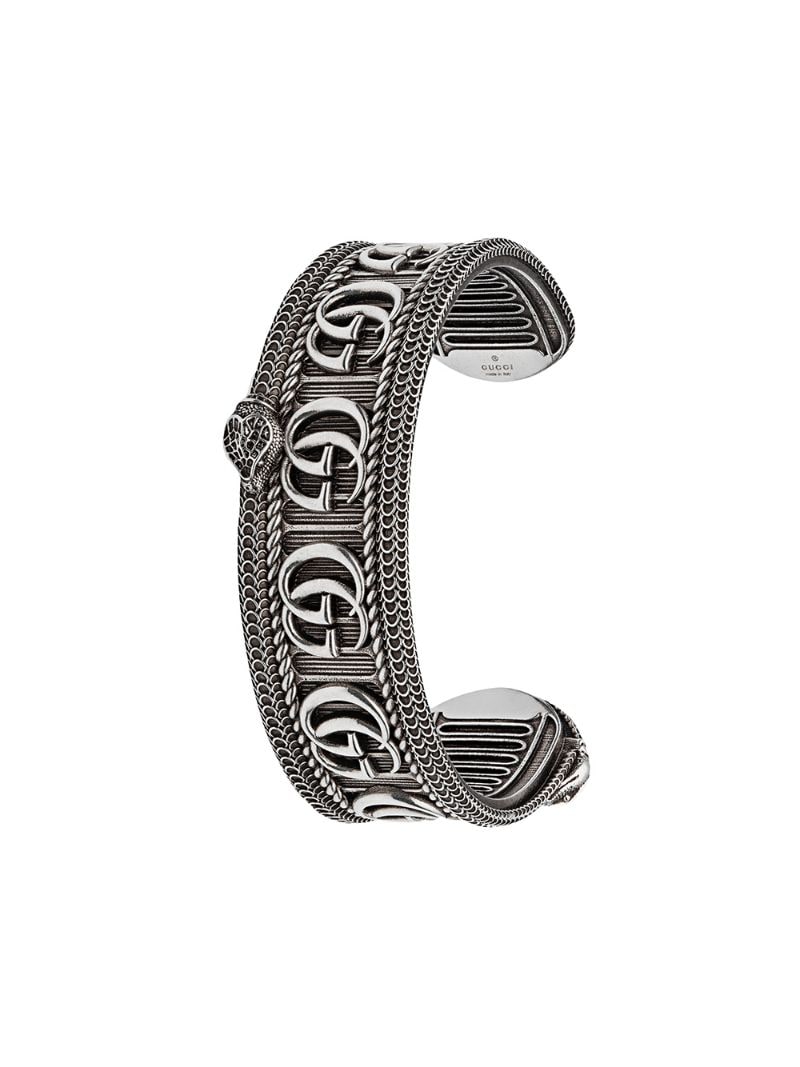 Gucci - double G logo cuff bracelet - women - Sterling Silver - S, M - SILVER