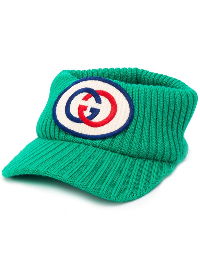Gucci - GG logo patch hat - women - Polyester/Wool - L - Green