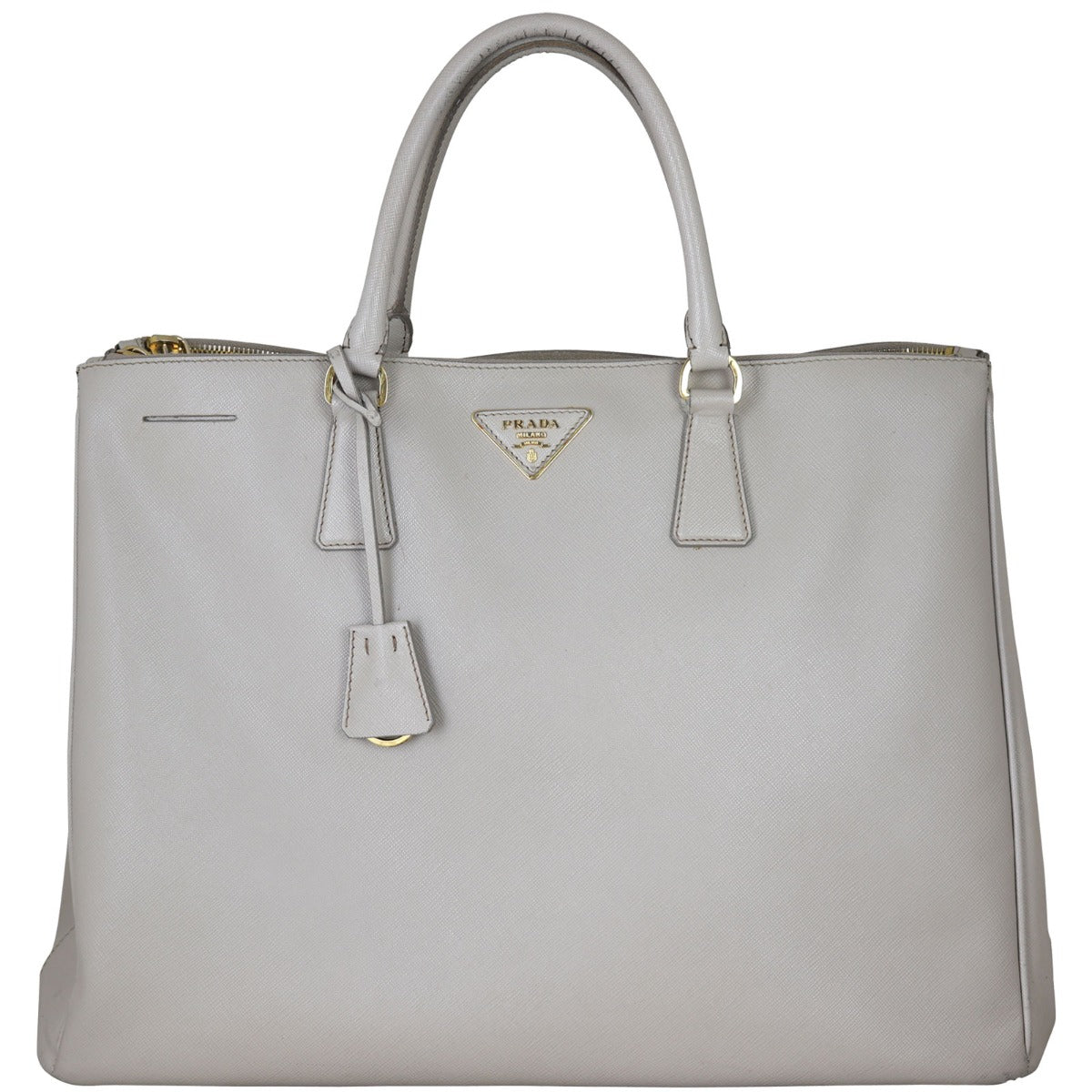 Prada Tote Bag Lux Galleria Double Tote Extra Saffiano Gray Large