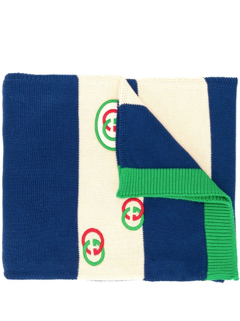 Gucci - Interlocking G scarf - men - Cotton/Polyester - One Size - Blue