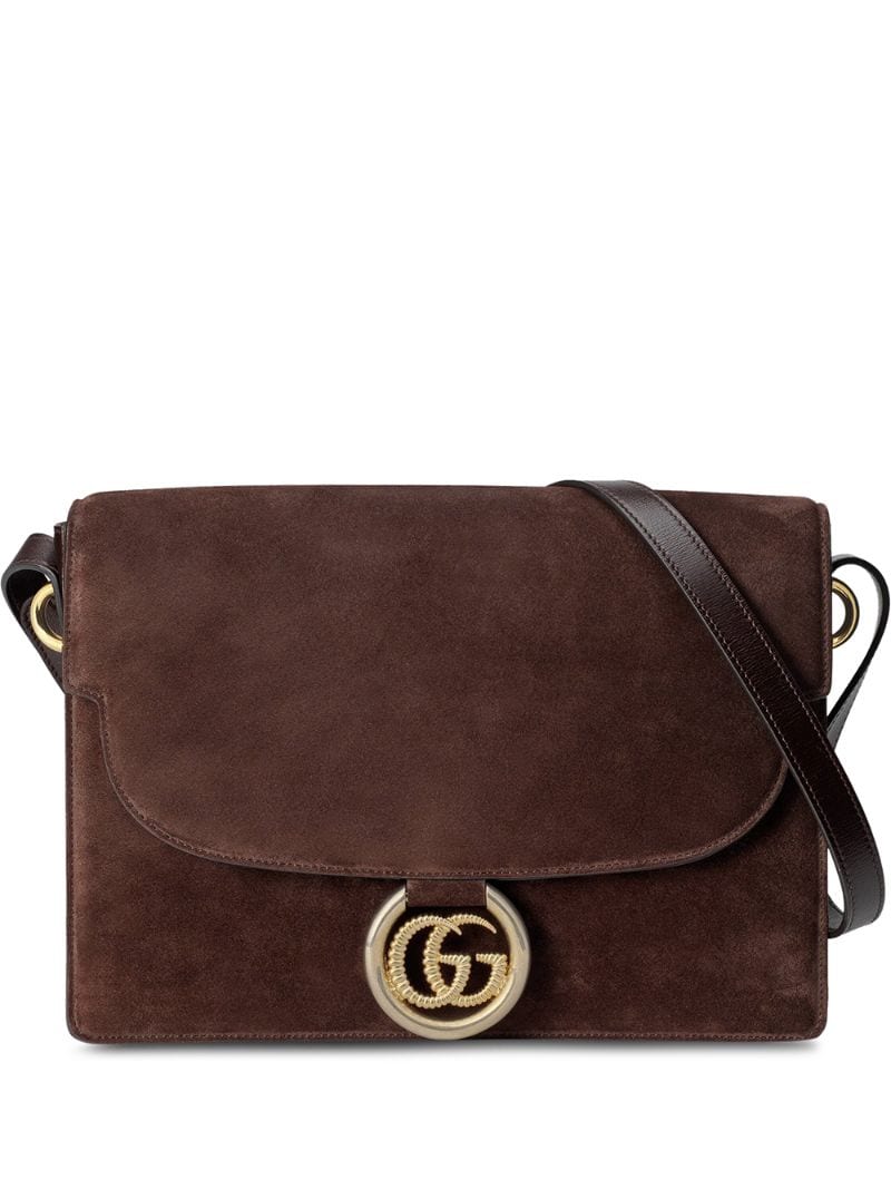 Gucci - Double G shoulder bag - women - Suede/Viscose/metal - One Size - Brown