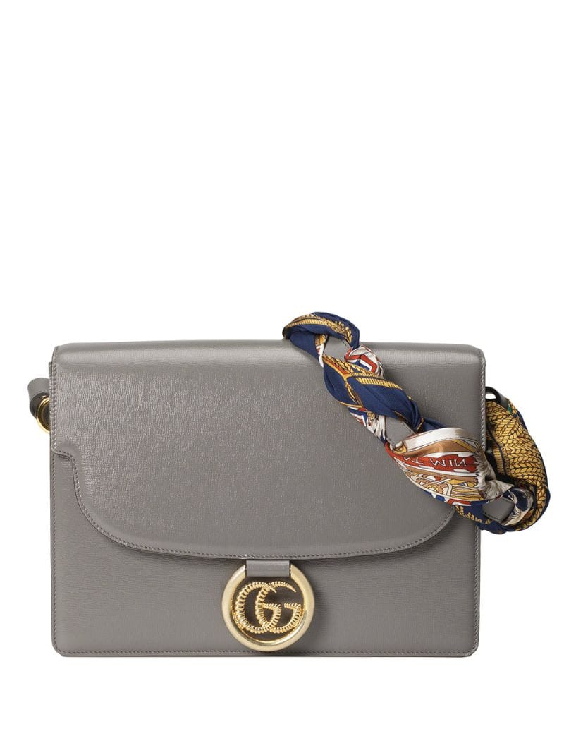 Gucci - GG shoulder bag - women - Viscose/Leather - One Size - Grey
