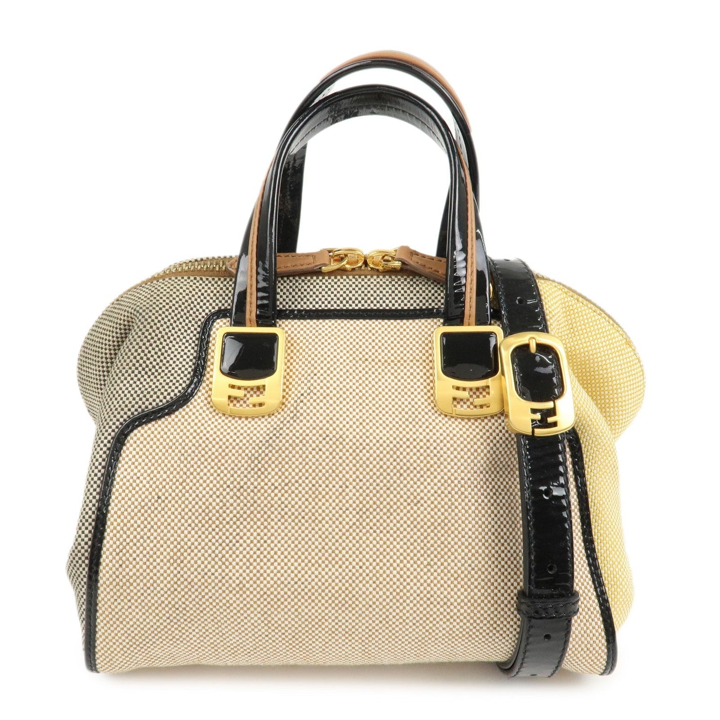 Chameleon 2Way Hand Bag Leather Canvas Patent Handbag