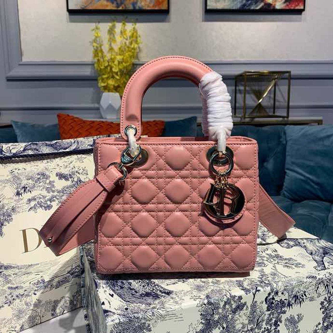 Lady Blush Cannage Sorbet Cd Pink Small Travel Bag