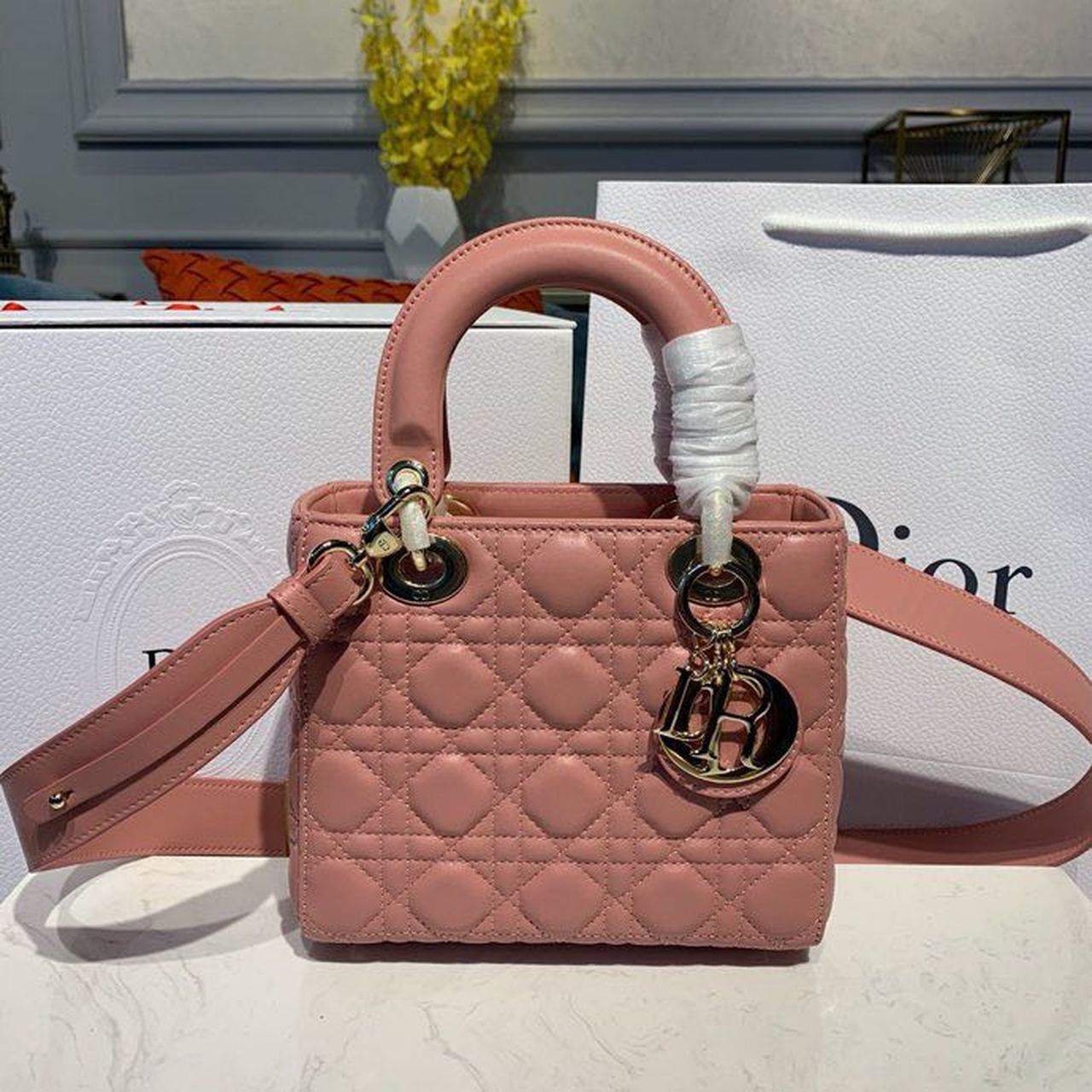Lady Toned Hardware Sorbet Cd Pink Gold Small Travel Bag
