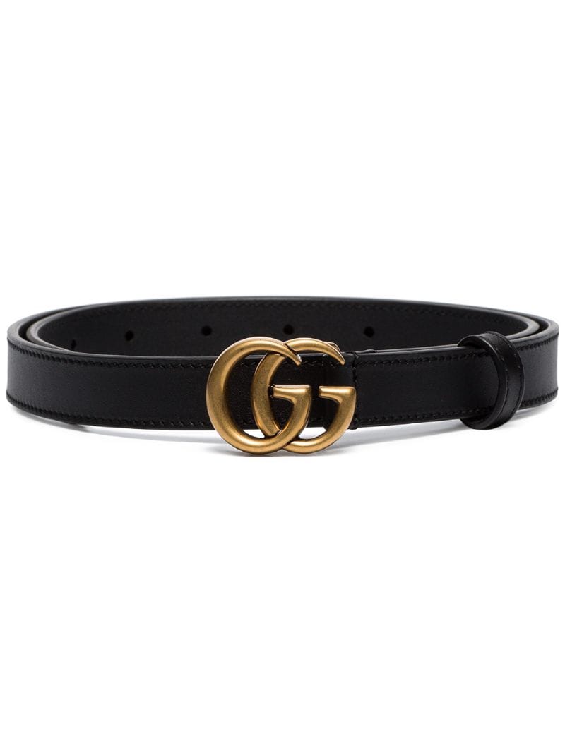 Gucci - Marmont logo plaque belt - women - Leather - 80 - Black
