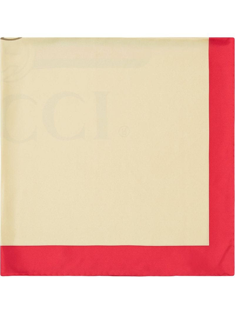 Gucci - logo printed scarf - women - Silk - One Size - NEUTRALS