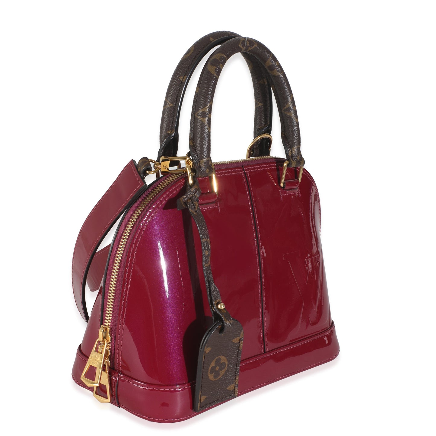 Louis Vuitton Magenta Vernis Alma BB Monogram Handbag