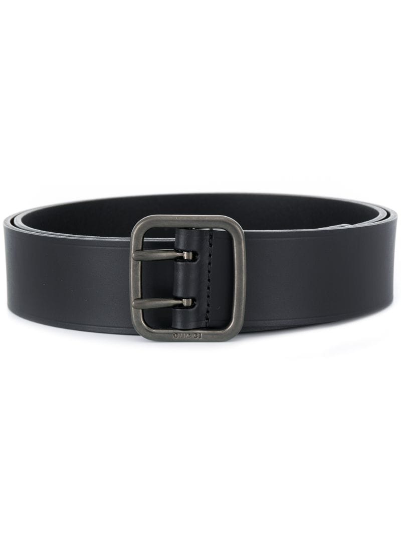 Gucci - embossed logo belt - women - Calf Leather - 95 - Black