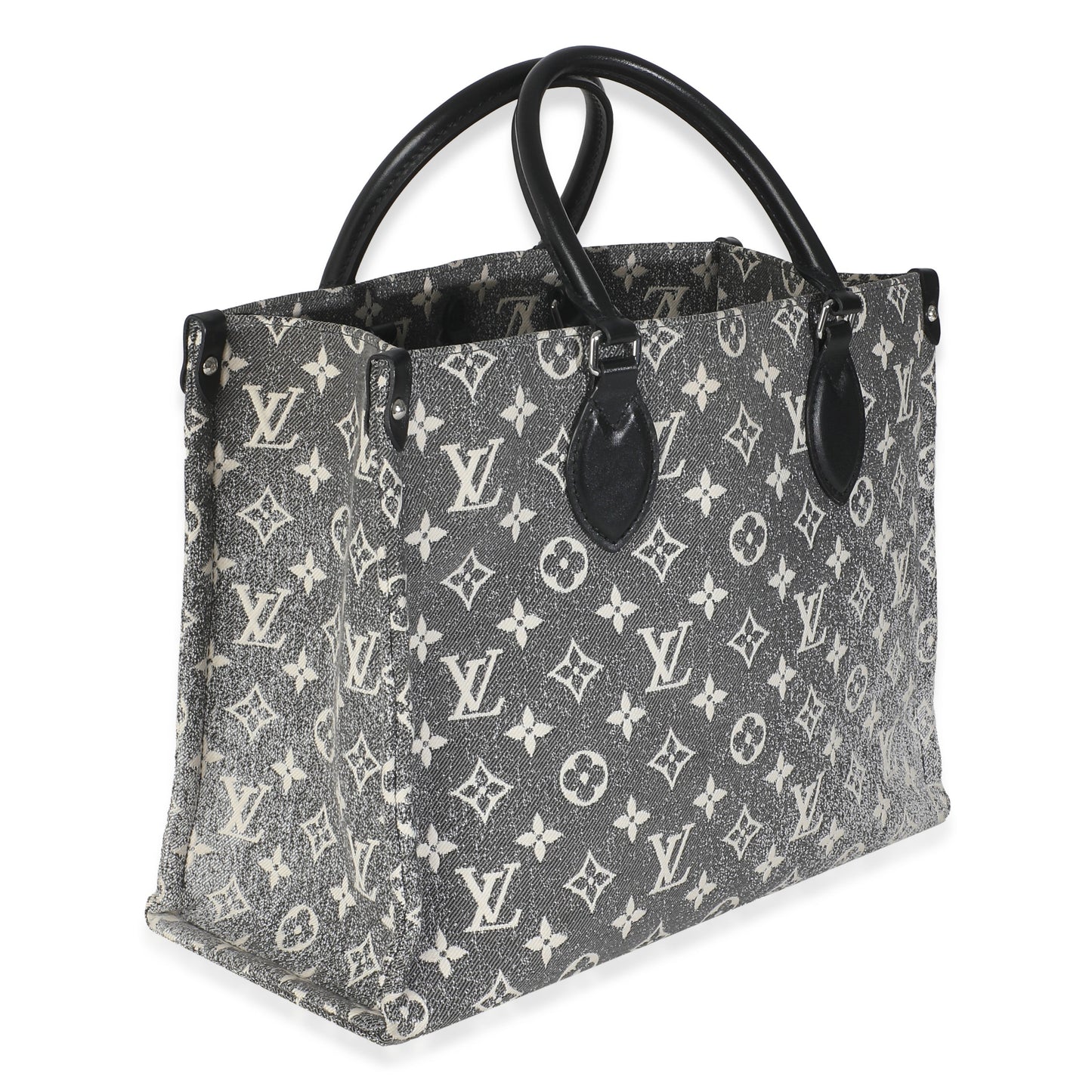 Louis Vuitton Onthego MM Monogram Denim Black Handbag