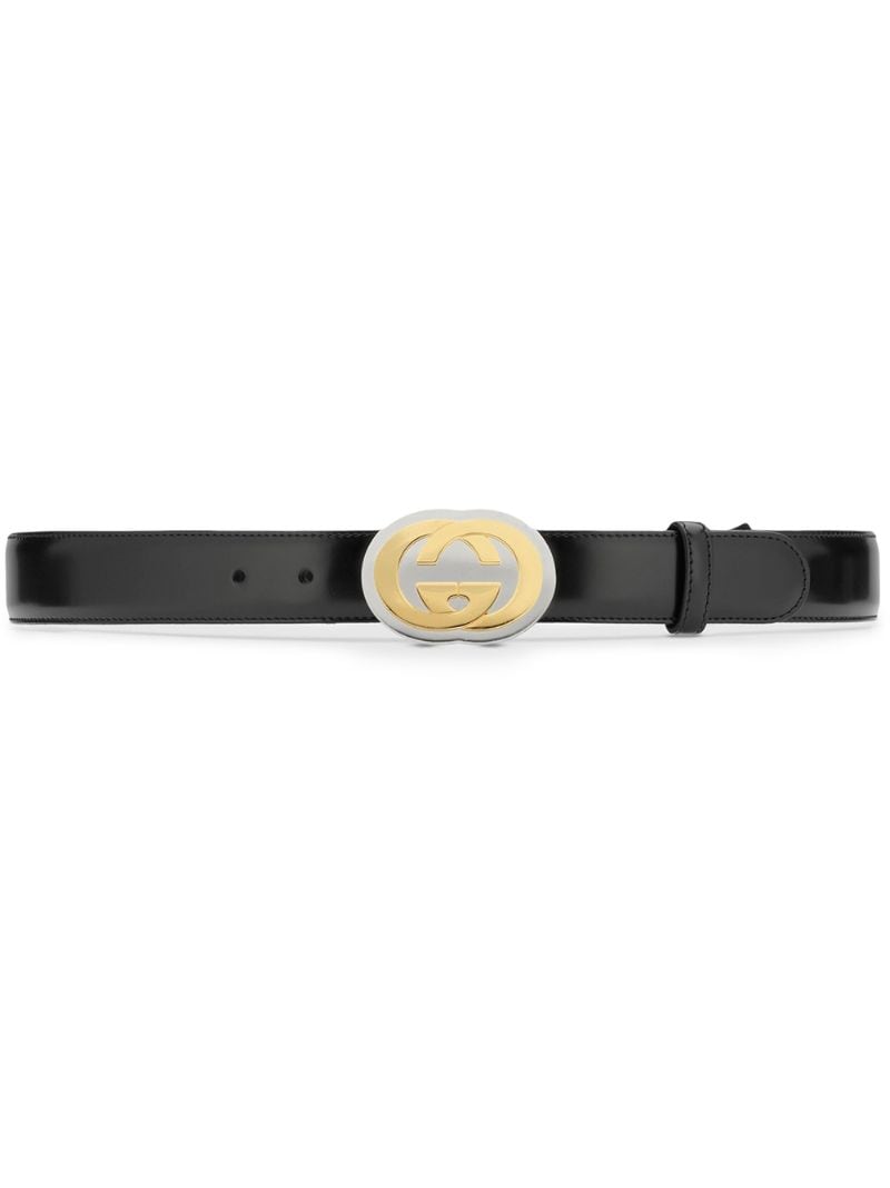 Gucci - GG buckle belt - men - Leather/metal - 85, 90, 95, 100, 105, 110, 75, 80, 115 - Black