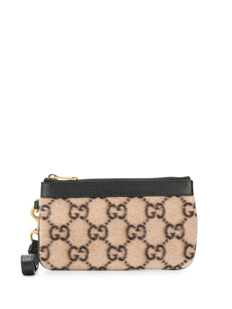 Gucci - mini GG Supreme pouch bag - men - Leather/Wool - One Size - NEUTRALS